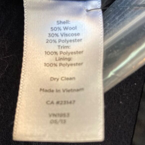 Talbots Navy Blue Peacoat Women's 14 Wool Blend Classic Preppy Luxury - Picture 8 of 8